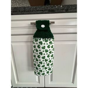 Crochet Top Kitchen Towel- St. Patrick’s Day/Clover